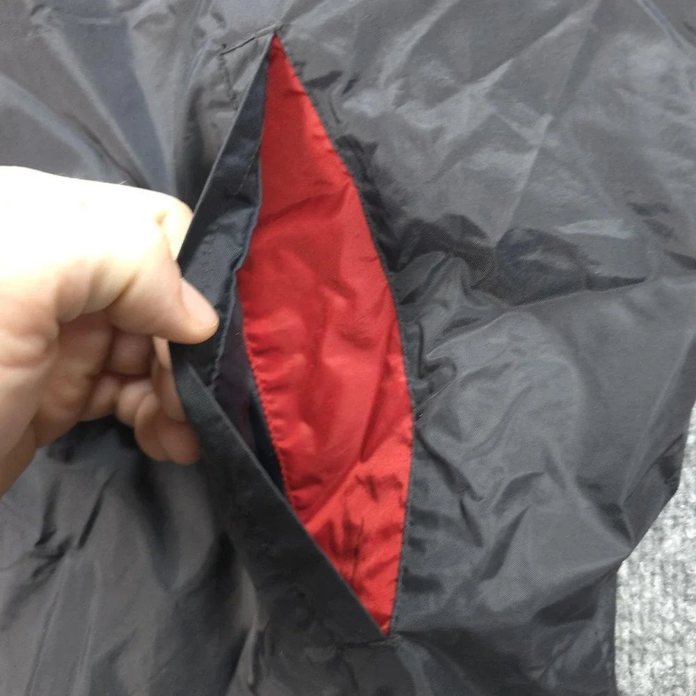 Vintage‎ Nike Jacket Mens XL Black Red Hooded Full Zip Windbreaker Lined Y2K